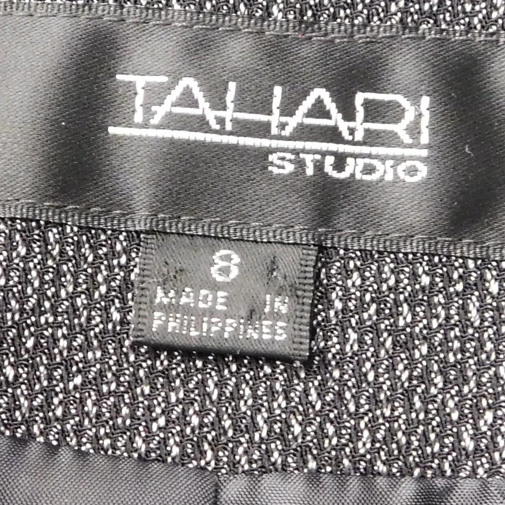 Tahari Grey One Button Herringbone Blazer - Picture 10 of 13